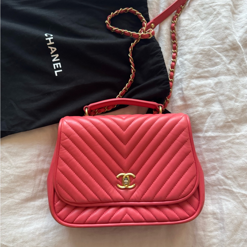 CHANEL Lambskin Chevron Crossbody Bag